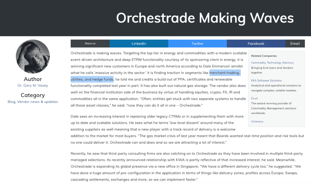 Orchestrade making waves - CTRMCenter