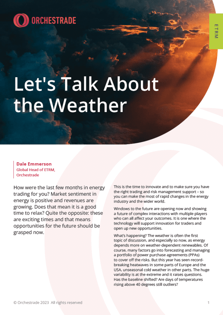 Let's talk about the weather - Energy Trading